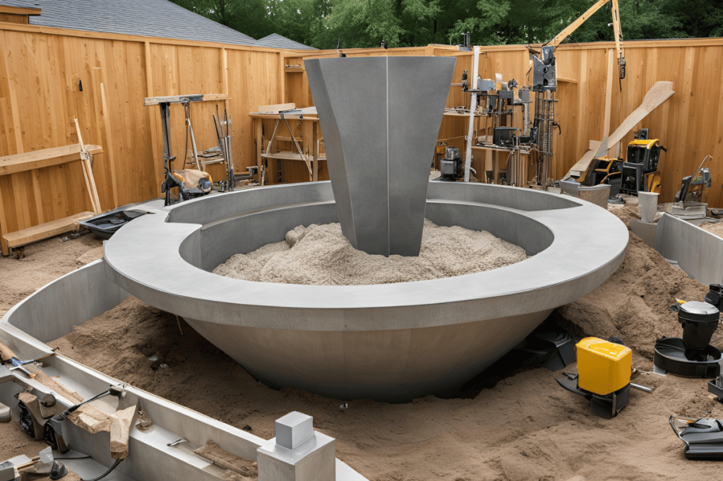 Design concept renderings of an unfinished water features